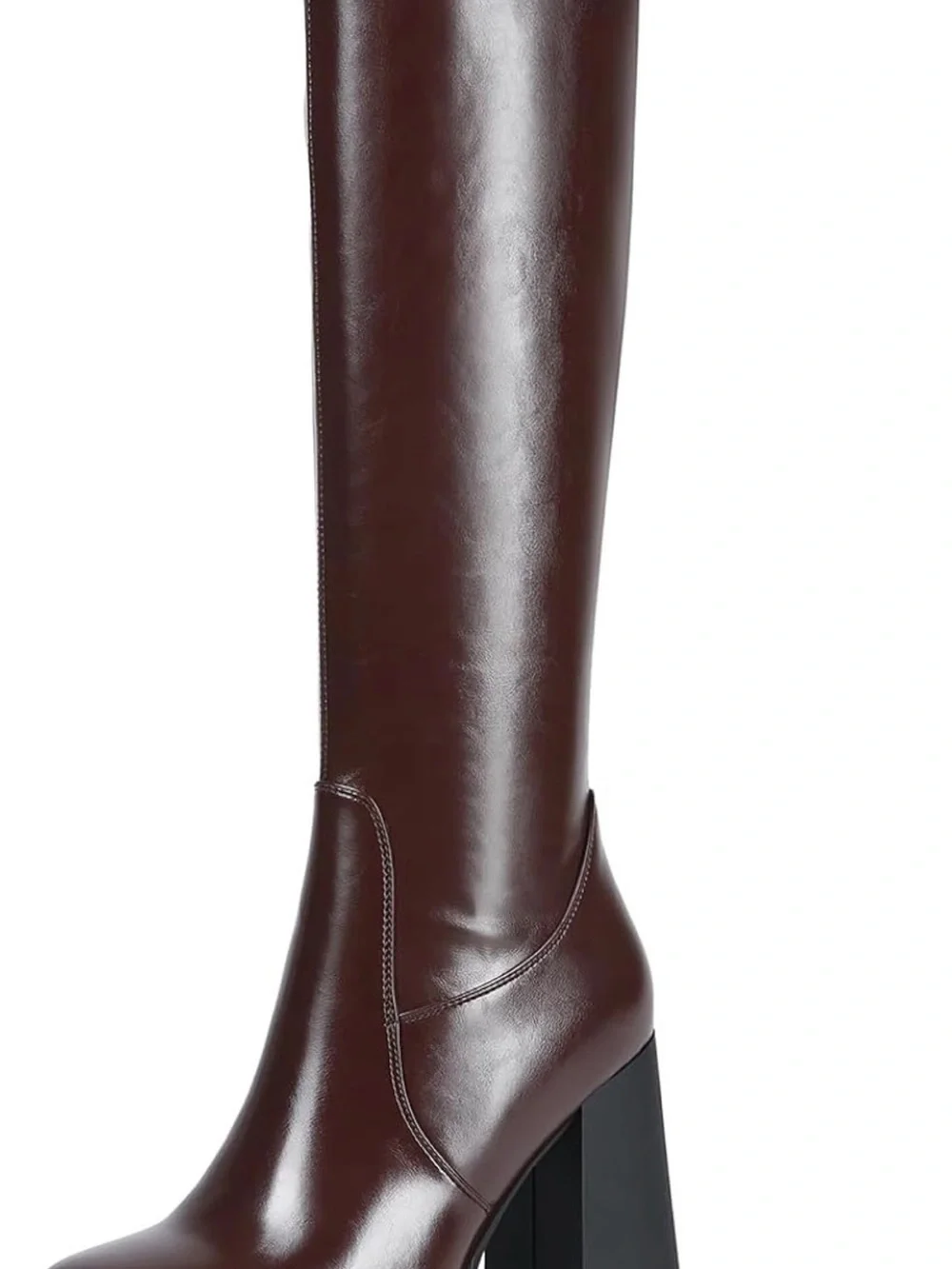 Women's Tall Platform Block Heel Over-the-Knee Boots - Dark Brown. NEVER WORN.